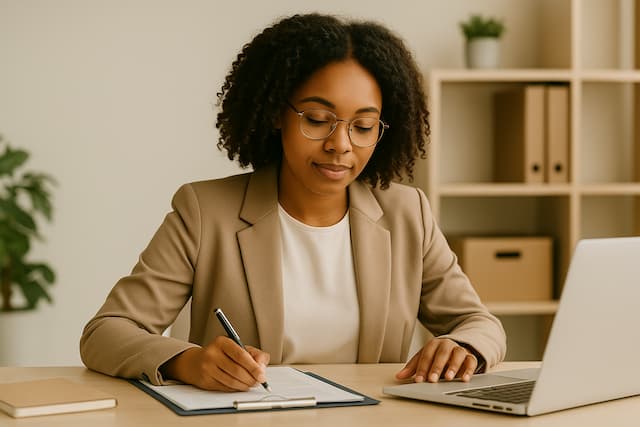 Agent administratif en bureau à Mayotte